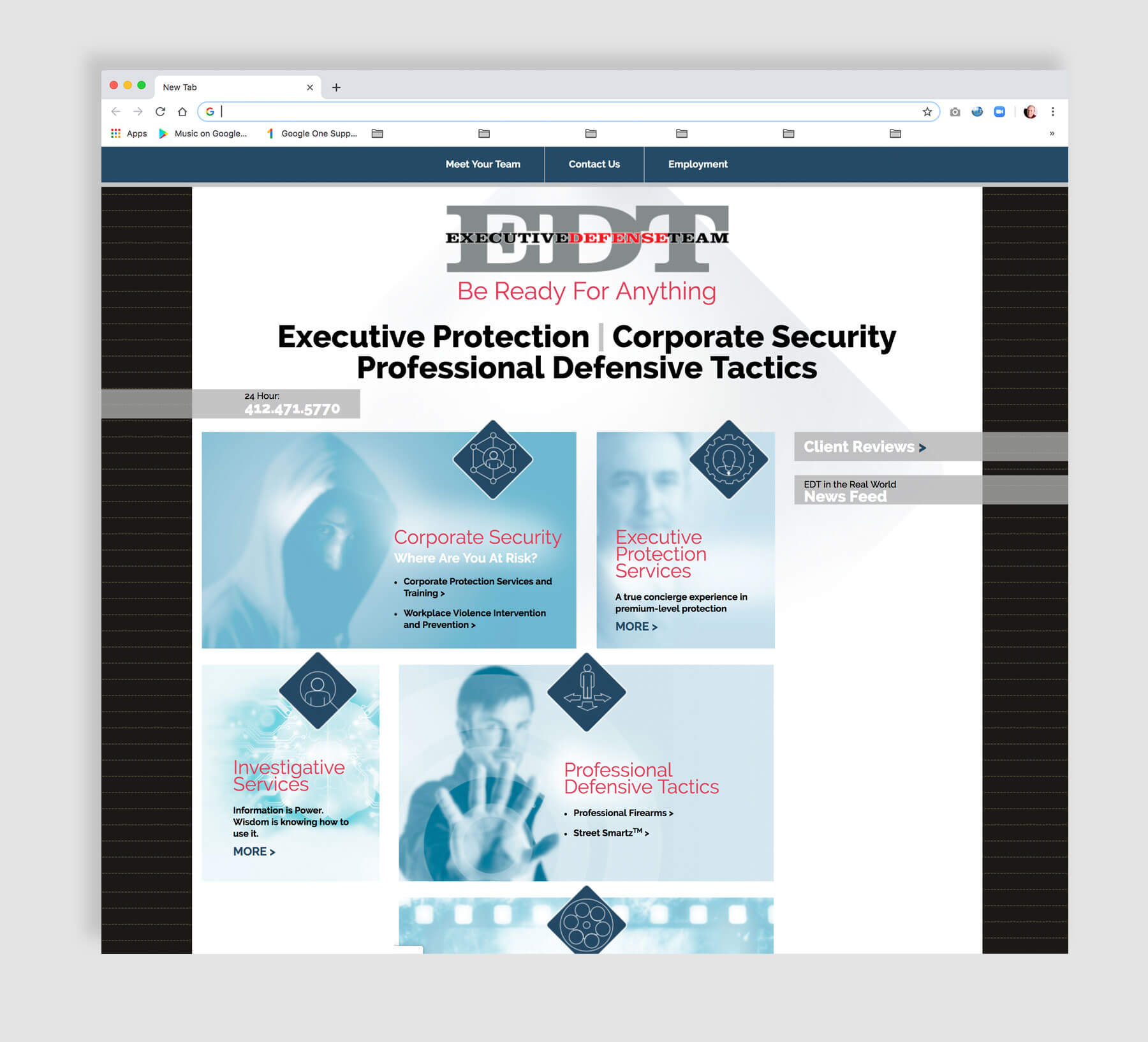 Corporate security website design