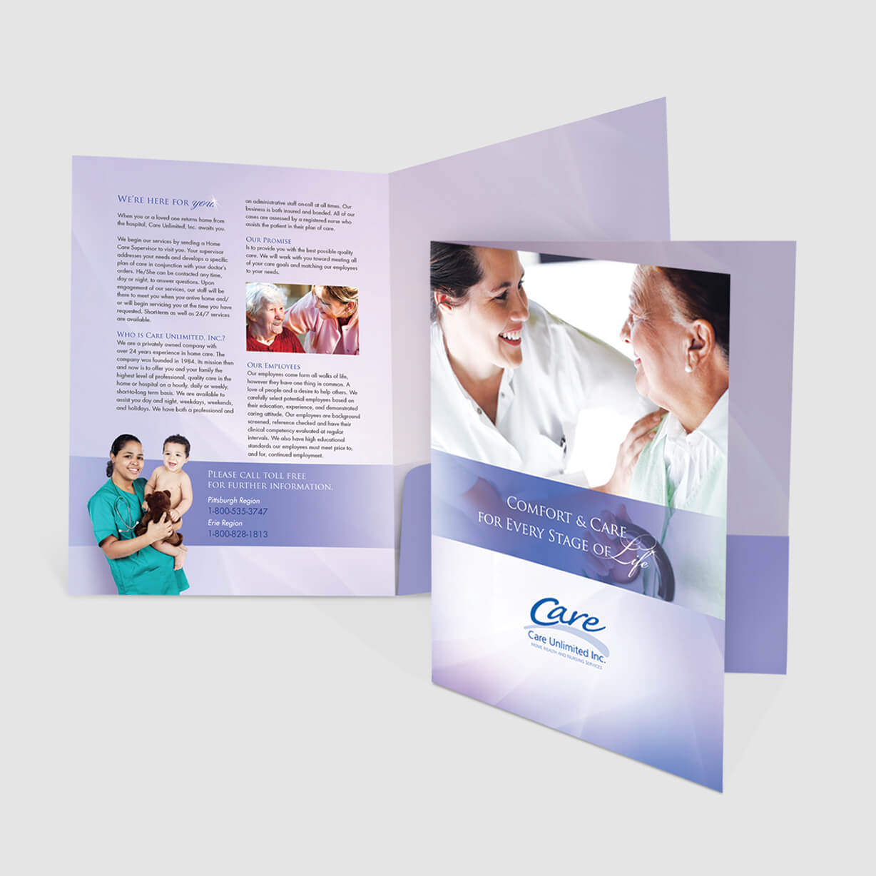 Beautiful Pocket Folder for Home Healthcare Business