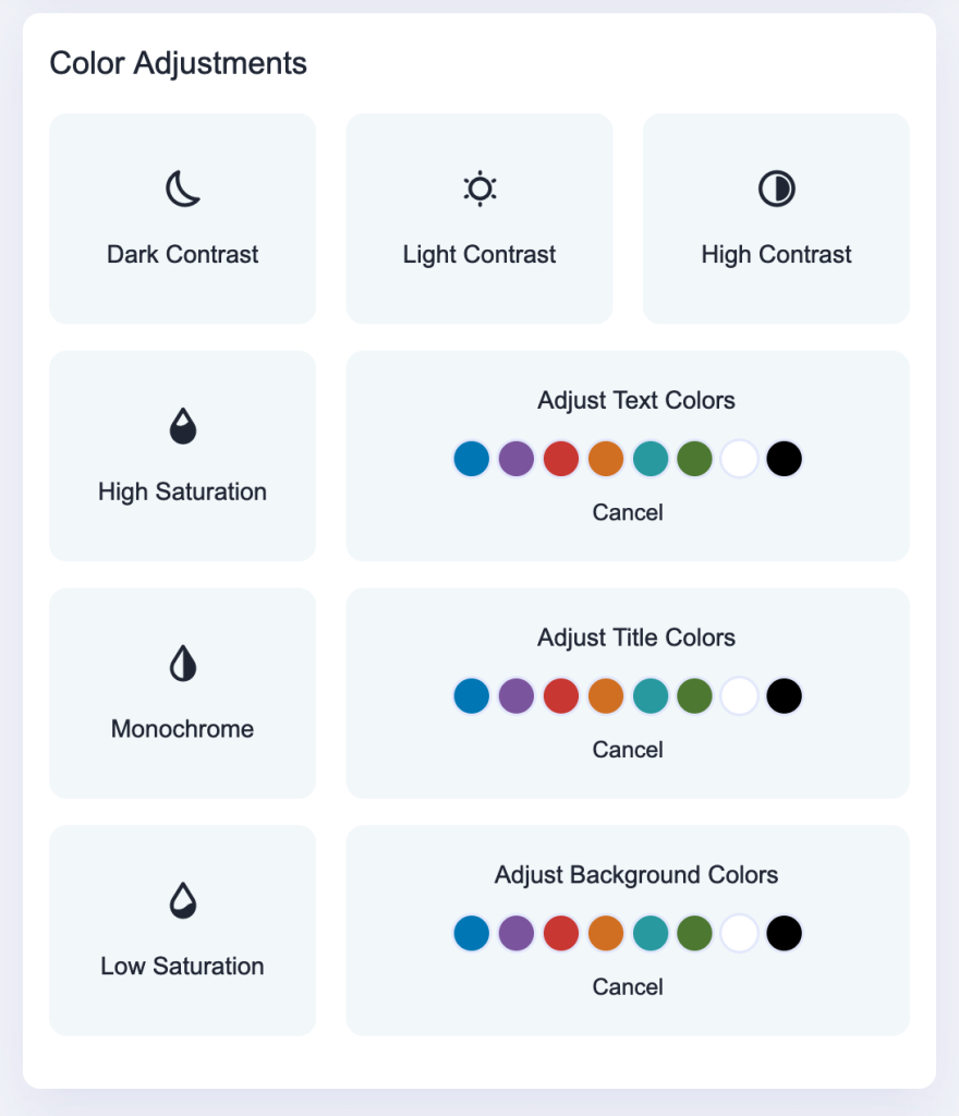 ADA Compliant Color Adjustments