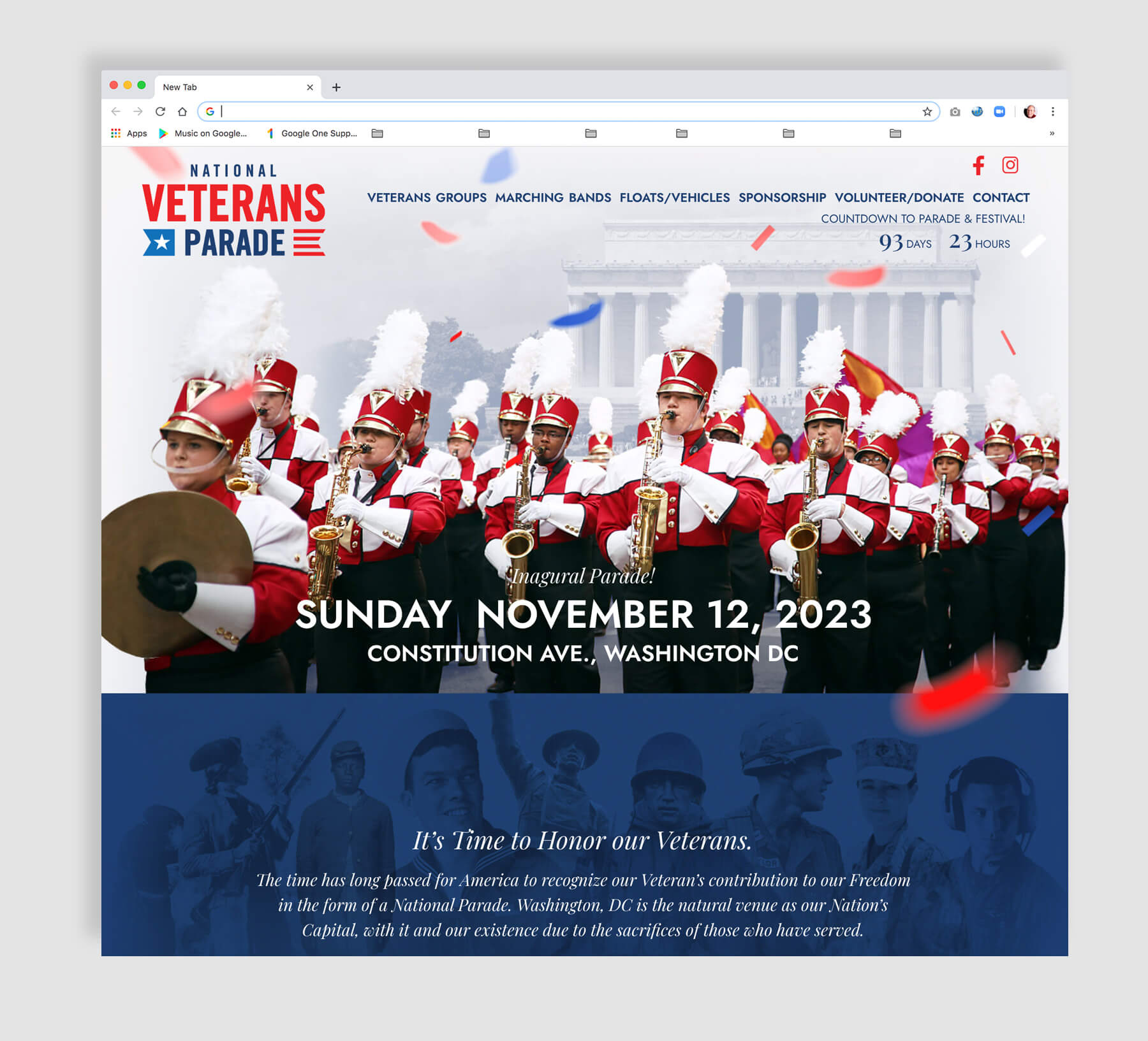 National Veterans Parade Website Design