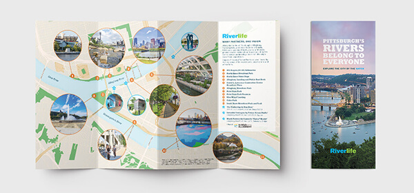 Large Brochure with Map Line art