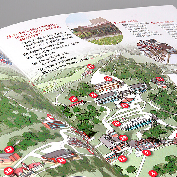 Line art of College Maps Created by Direct Axis Pittsburgh