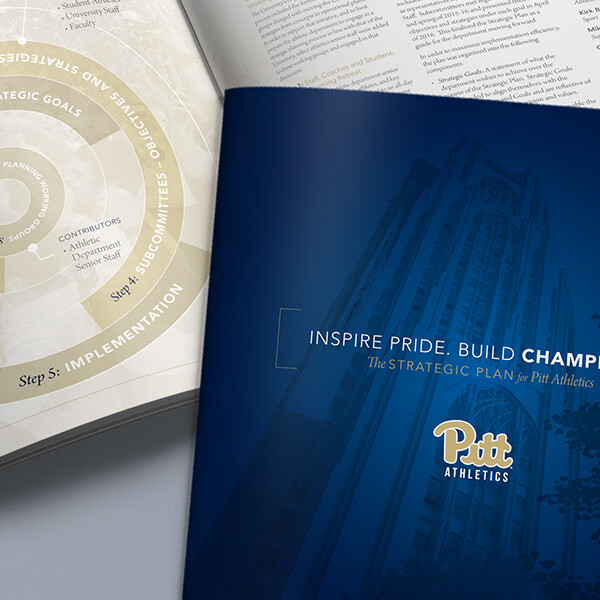 Graphic Design for University of Pittsburgh Athletics strategic planning guide