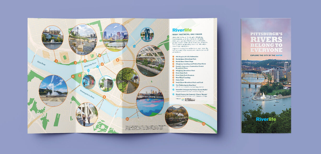 Large Brochure with Map Line art
