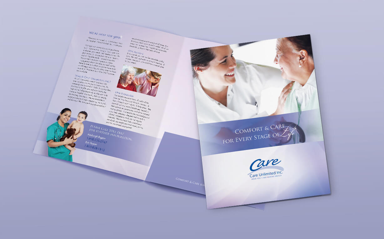 Beautifully Designed Pocket Folder for Home Healthcare Business