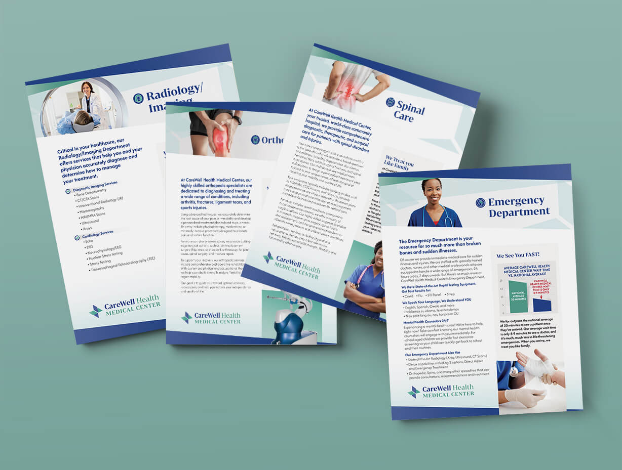 Hospital/Medical Center Services Descriptive Flyer Designs