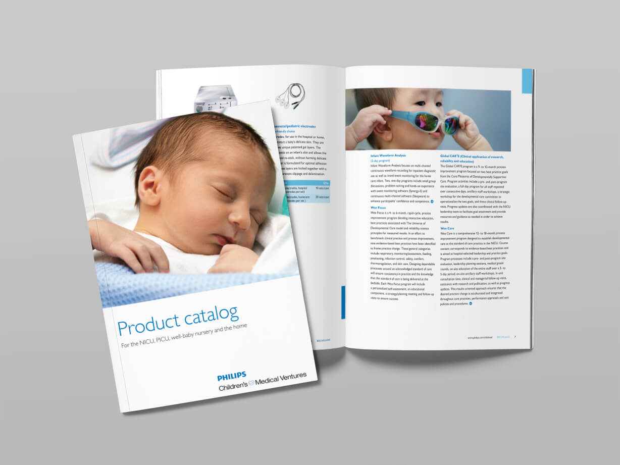 Infant medical products catalog design
