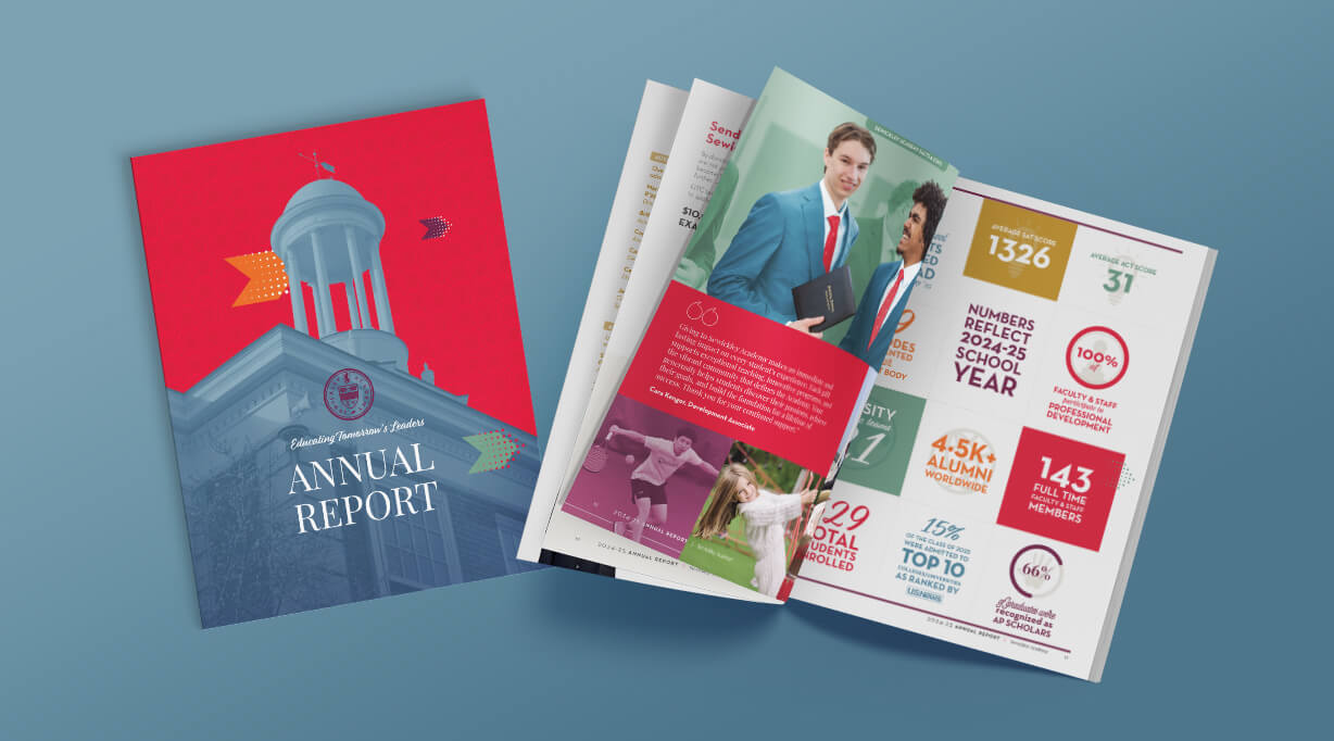 Annual Report design for a private high school